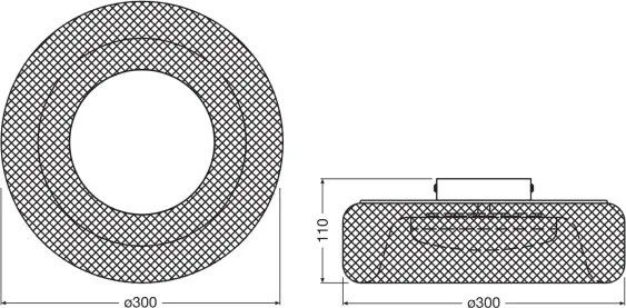 Osram - Plafoniera DECOR MESH LED, 18,5 W / 230 V, Ø 30 cm, nera