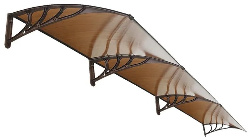 Pensilina in policarbonato marrone L 450 x P 100 cm struttura in alluminio