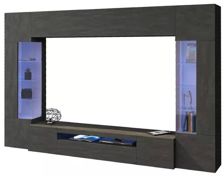 Parete Attrezzata New Egypt – Antracite Opaco, 100% Made in Italy