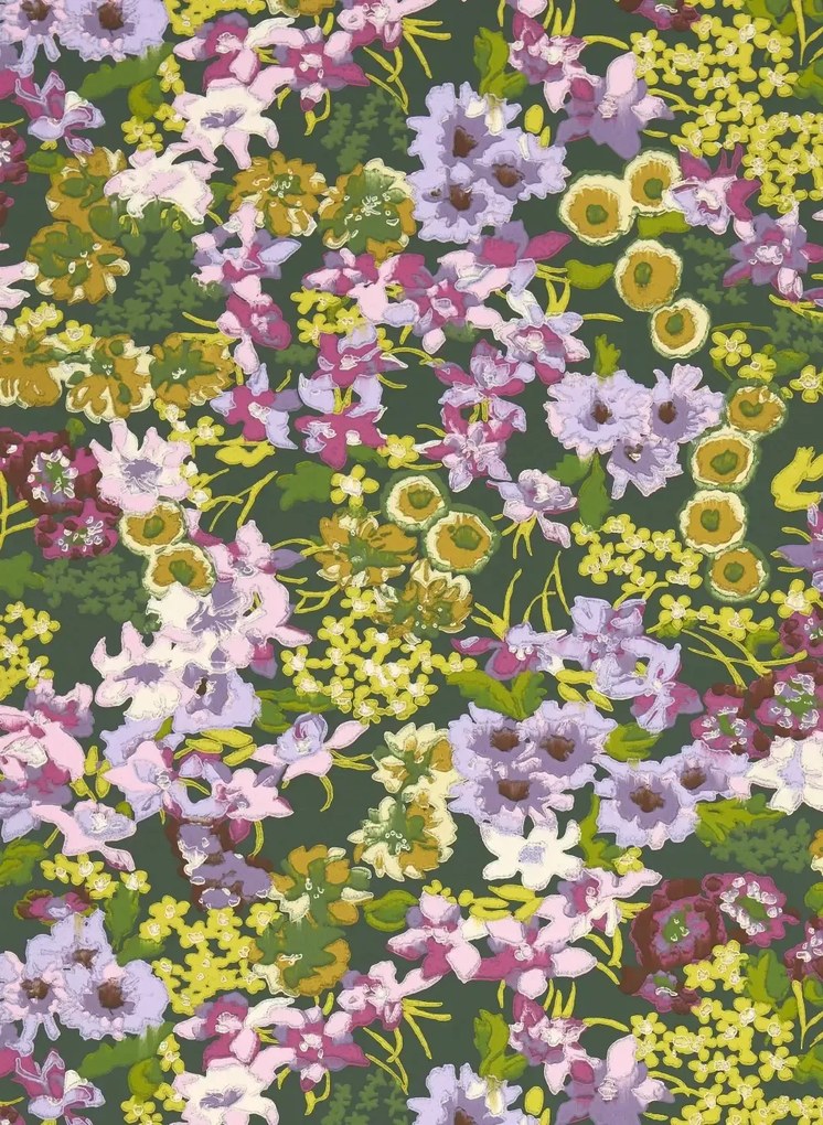 Harlequin Carta da parati Wildflower Meadow - Emerald/ Amethyst/ Peridot