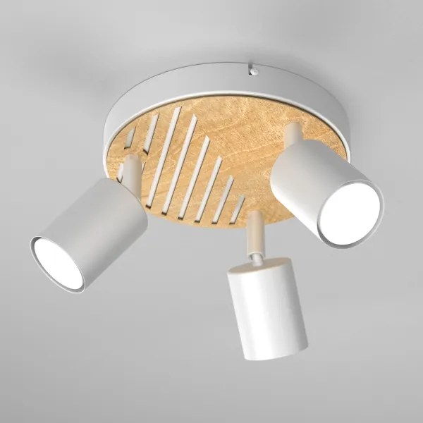 Faretto TERRA 3xGU10/8W/230V bianco/quercia