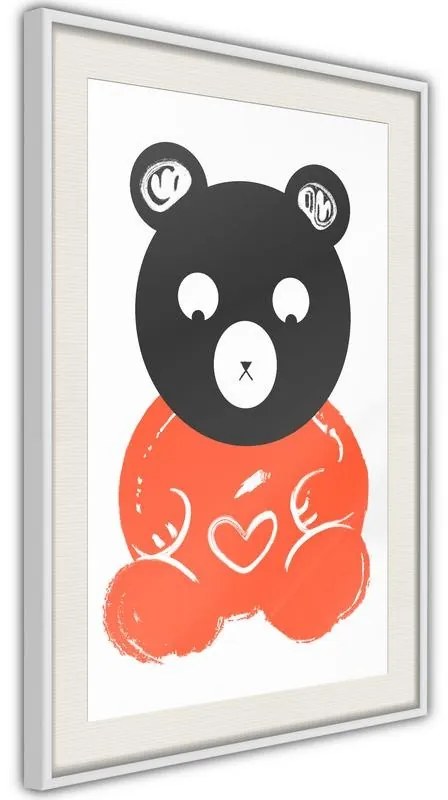 Poster  Teddy Bear in Love  Cornice Quadri Cornice nera con pass-partout, Larghezza x Altezza Home decor 20x30