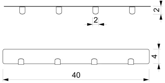 Appendiabiti da parete 40 cm nero
