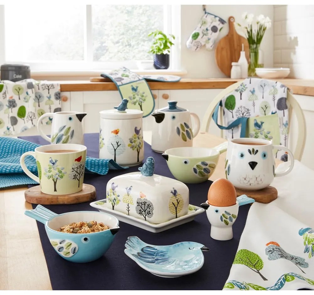 Teiera in ceramica bianca e blu Forest Birds - Cooksmart ®