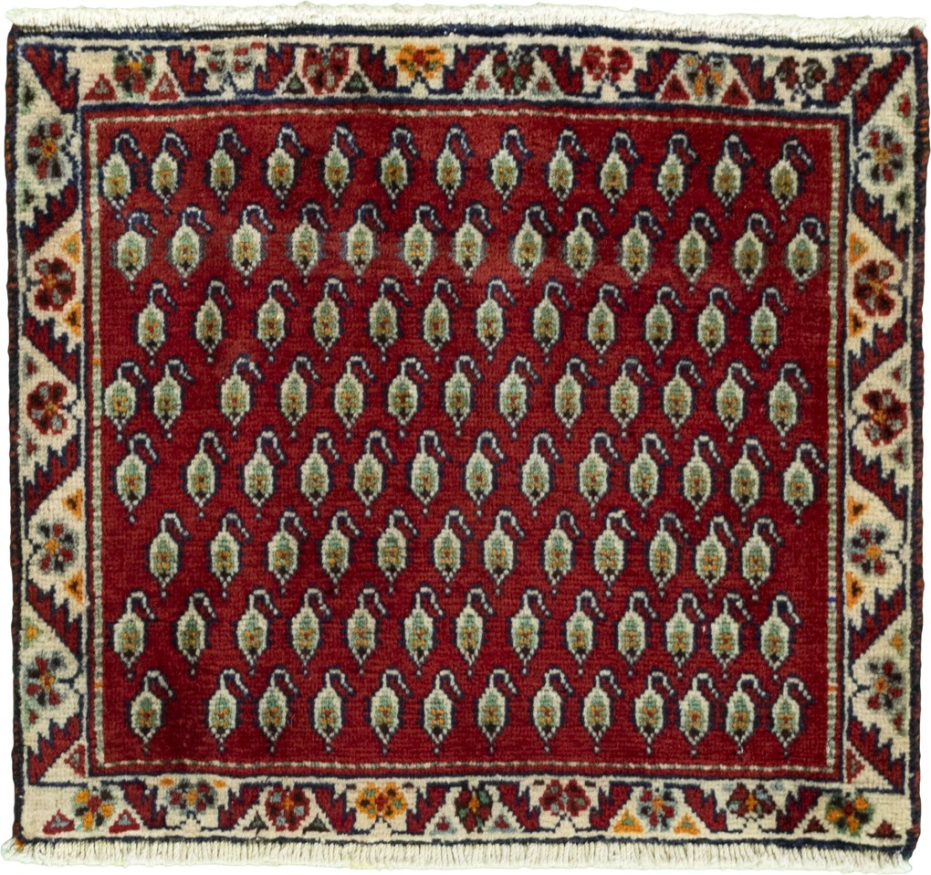 Shiraz Tappeto 60 x 60 Rosso (Iran) Annodato A Mano