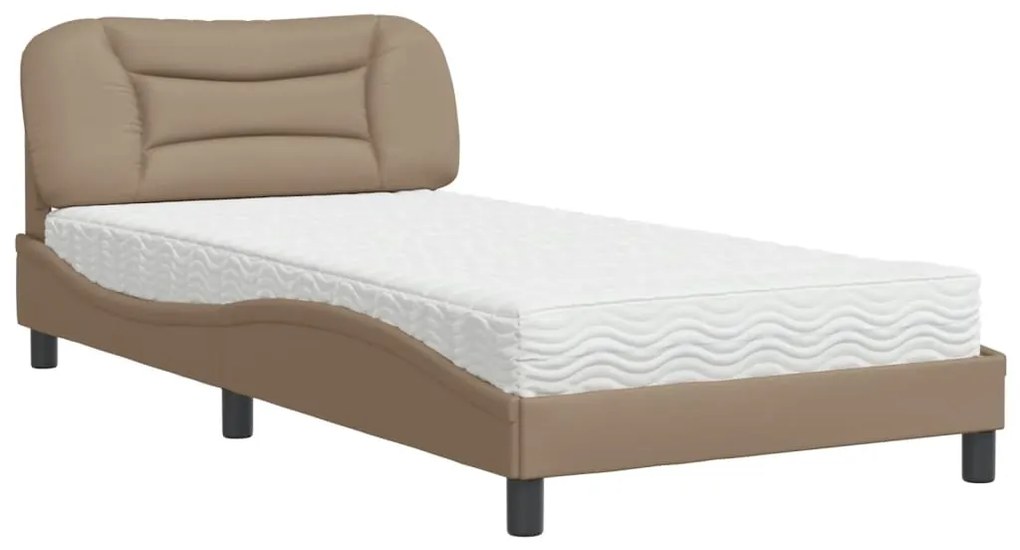 Letto con materasso cappuccino 100x200cm similpelle