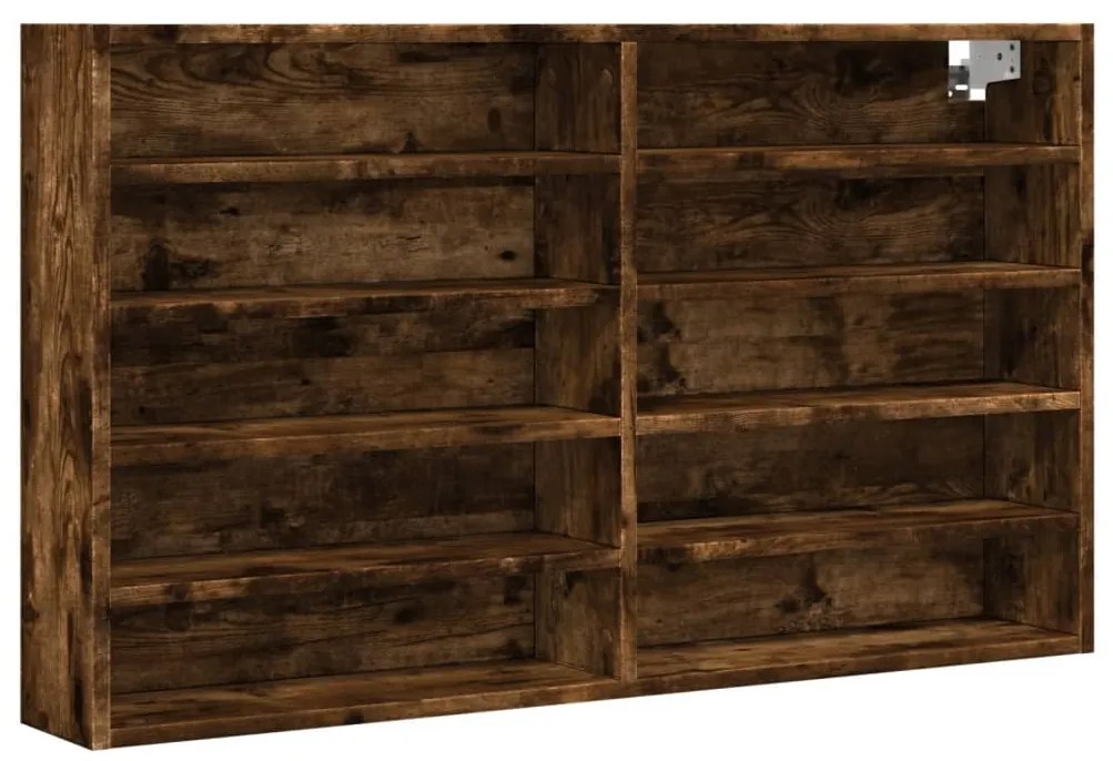 Armadietto vetrina rovere fumo 100x15x58 cm legno multistrato