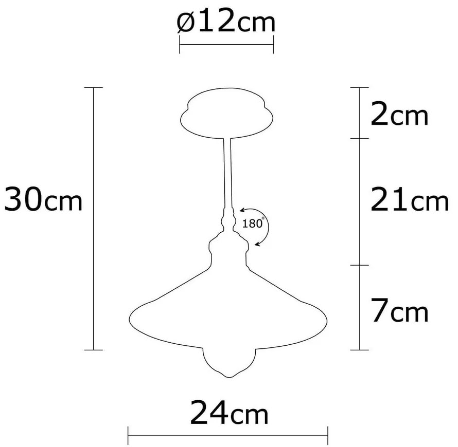 Lampada a sospensione nera con paralume in metallo ø 24 cm Berceste - Opviq lights