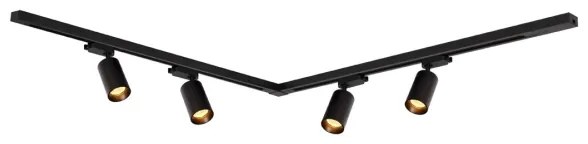 Faretto per sistema a binario PIPE 4xGU10/10W/230V nero