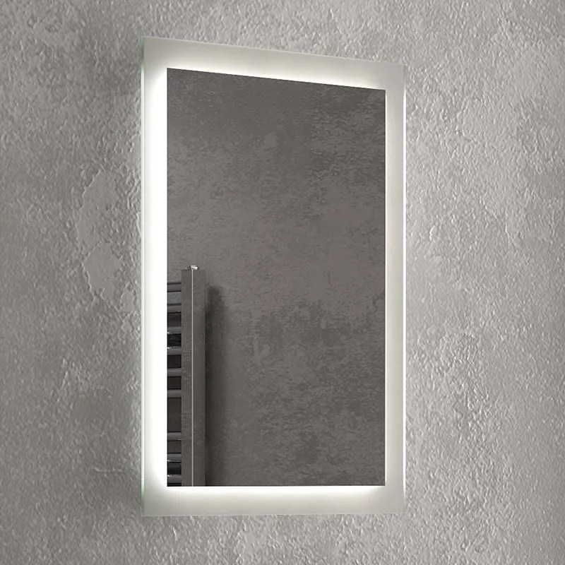 Composizione bagno a terra 65cm: mobile con lavabo, specchio led e pensile IKOS-65 - KAMALU