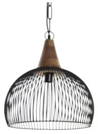 Lampadario DKD Home Decor Naturale Nero Metallo Legno 50 W 36 x 36 x 40 cm