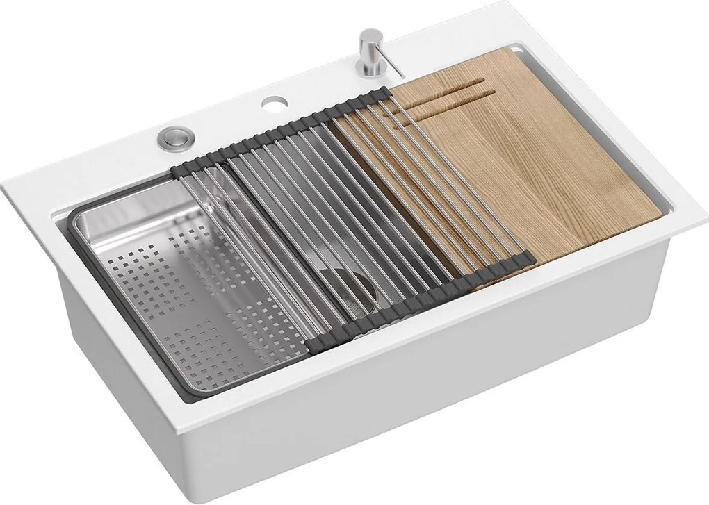 Lavello in granito MARC  110 WORKSTATION White