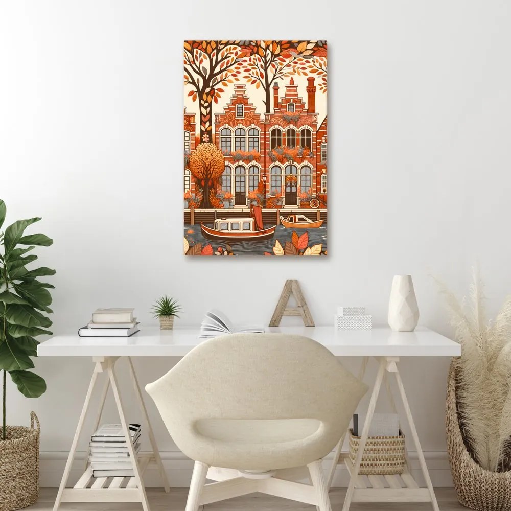 Quadro su tela – Case olandesi in autunno
