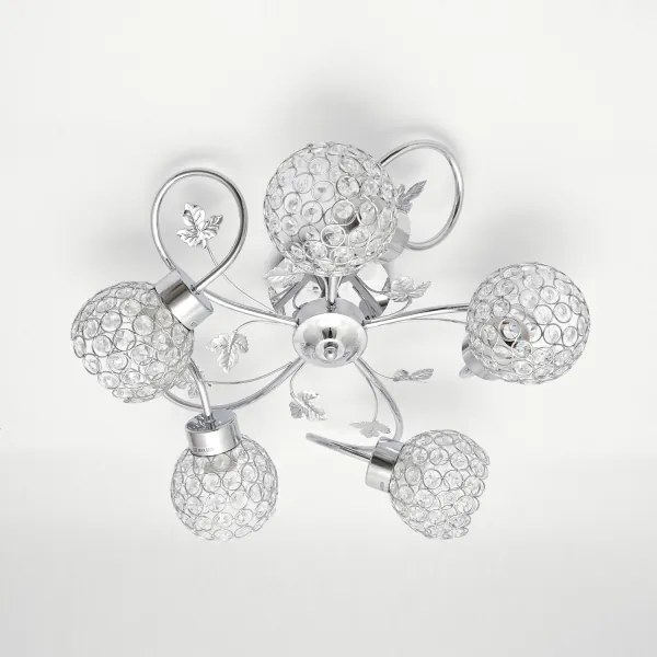 Lampadario a plafone SOPHIA 5xE27/15W/230V cromo lucido/limpido