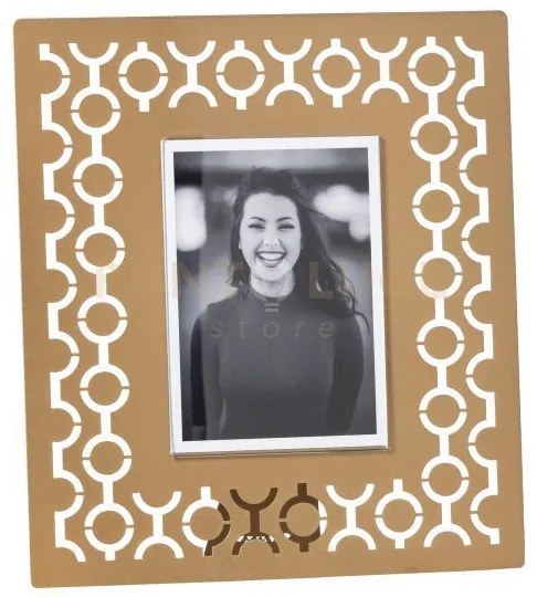 Portafoto di design mayfair grande oro laccato in ferro  e polimeti...