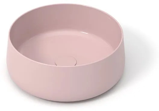 Lavabo da appoggio OLYMPIA CERAMICA tondo piletta non inclusa in ceramica rosa piletta non inclusa