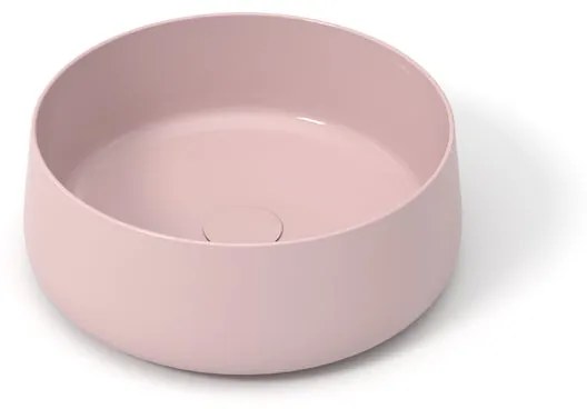 Lavabo da appoggio tondo in ceramica rosa