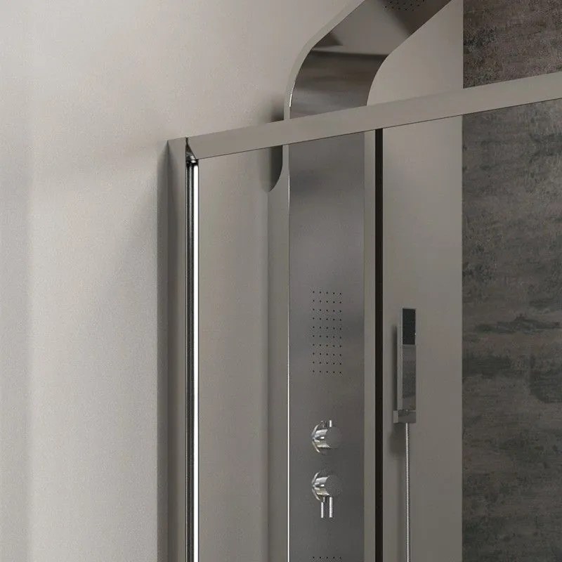 Kamalu - Box doccia 110x90 cm laterale fisso 90cm vetro trasparente altezza 180cm K410NS