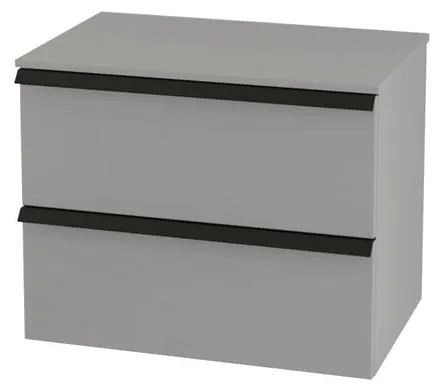 Mobile da bagno sotto lavabo BADEN HAUS Rodi grigio laccato opaco L 70 x H 57 x P 46 cm 2 cassetti, lavabo non incluso