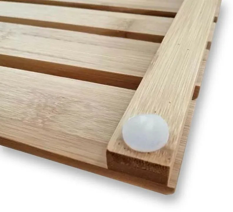 Pedana doccia rettangolare in legno di bamboo 54x68 cm