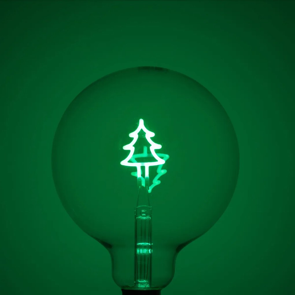 Lampadina LED E27 Albero di Natale Filamento G125 Trasparente 1.8W 100 lm