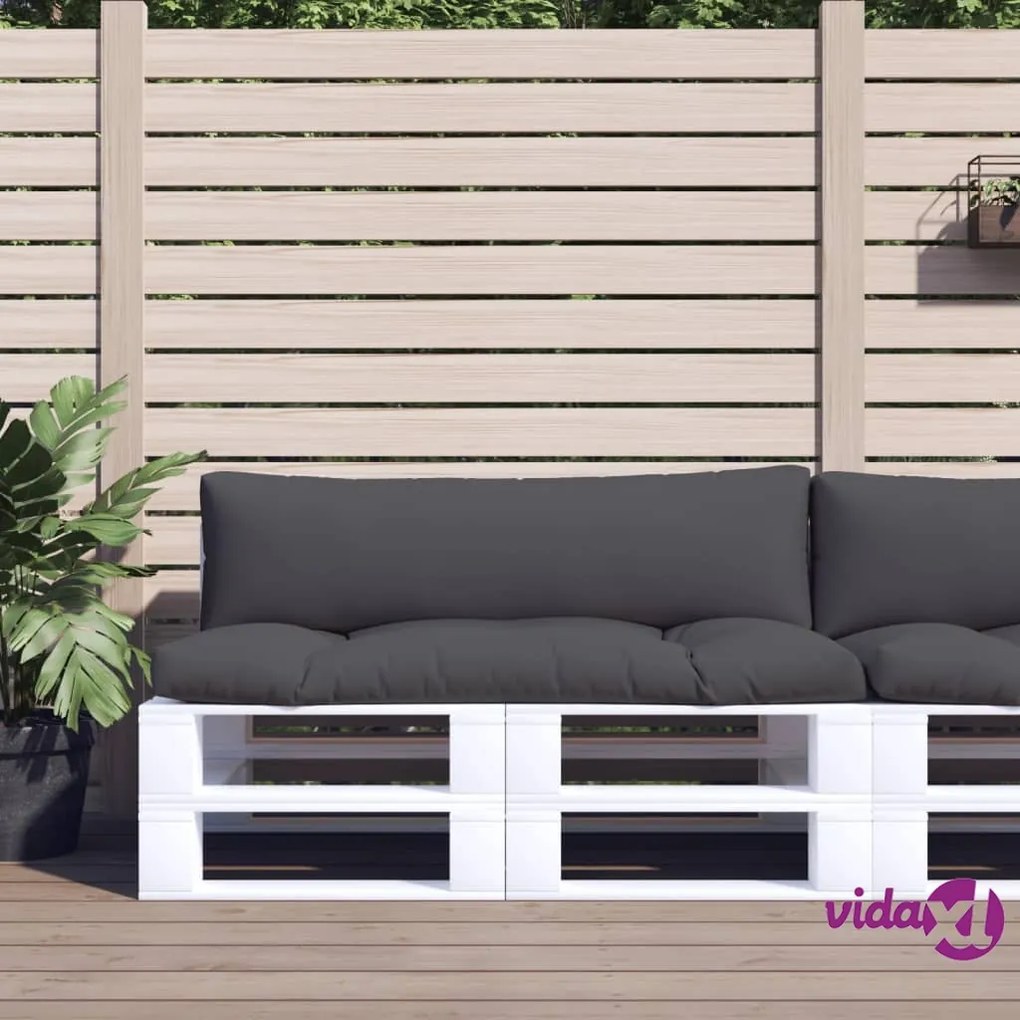 vidaXL Cuscini per Pallet 2 pz Grigi in Tessuto