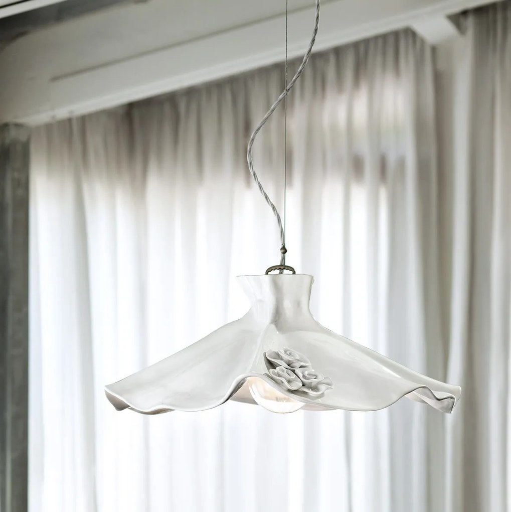 1-light suspension lamp, ceramic - C1281- Lecco - Ferroluce