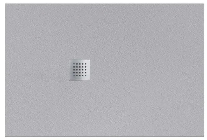 Piatto doccia in resina Strato L 160 x L 100 x H 3 cm grigio effetto pietra