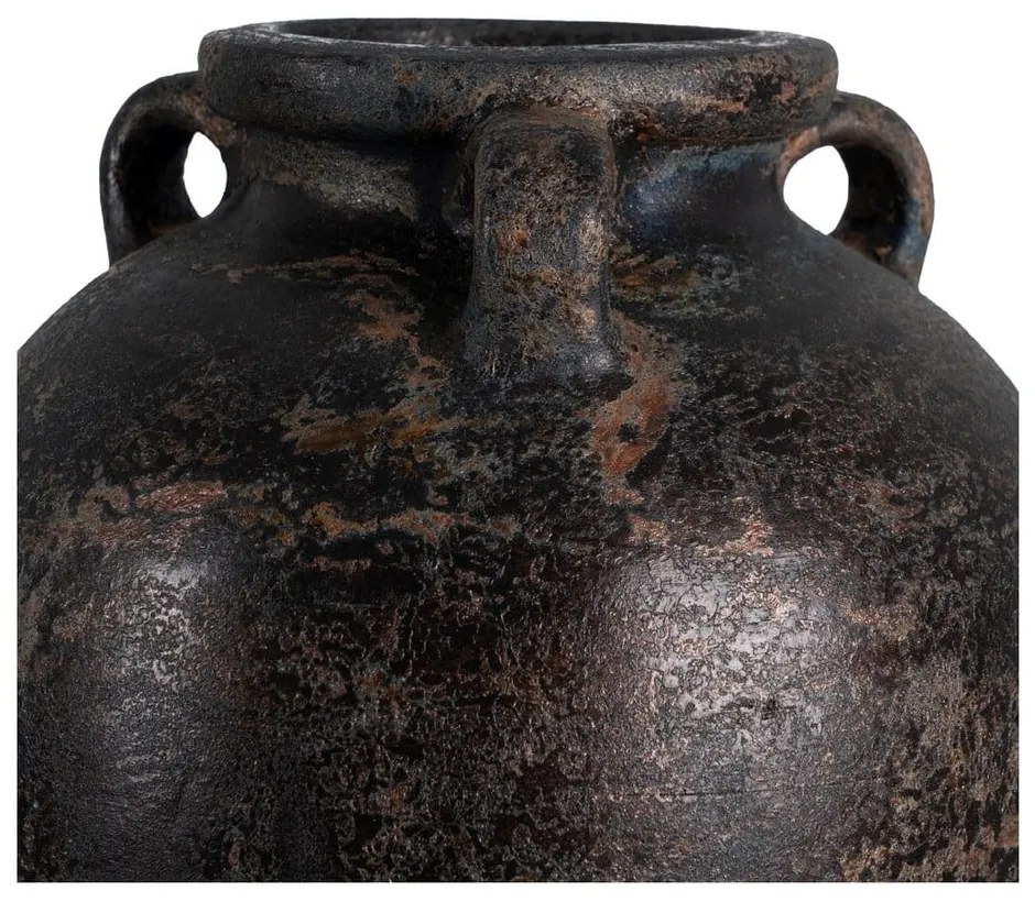 Vaso marrone scuro in terracotta alto (altezza totale 60 cm) Artem – Ixia