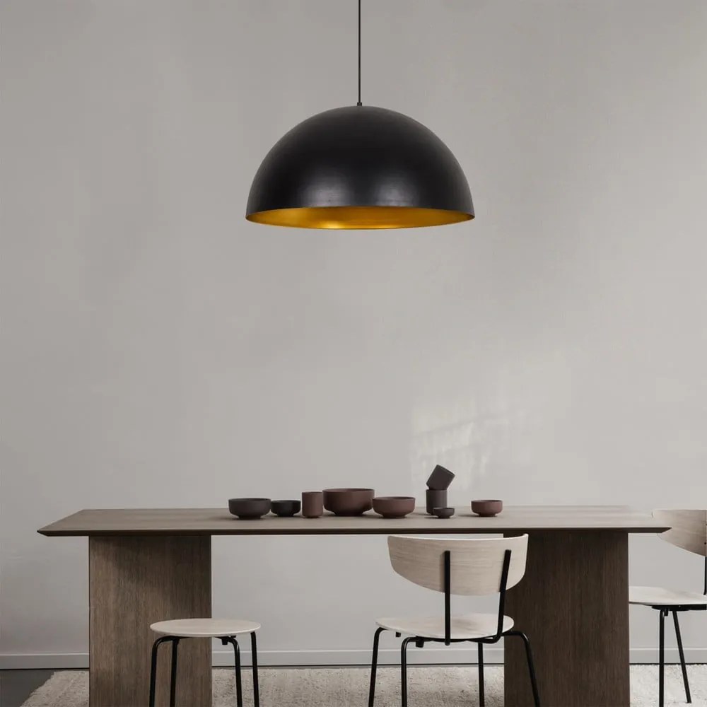 Lampadario nero con paralume in metallo ø 60 cm Coppa – Opviq lights