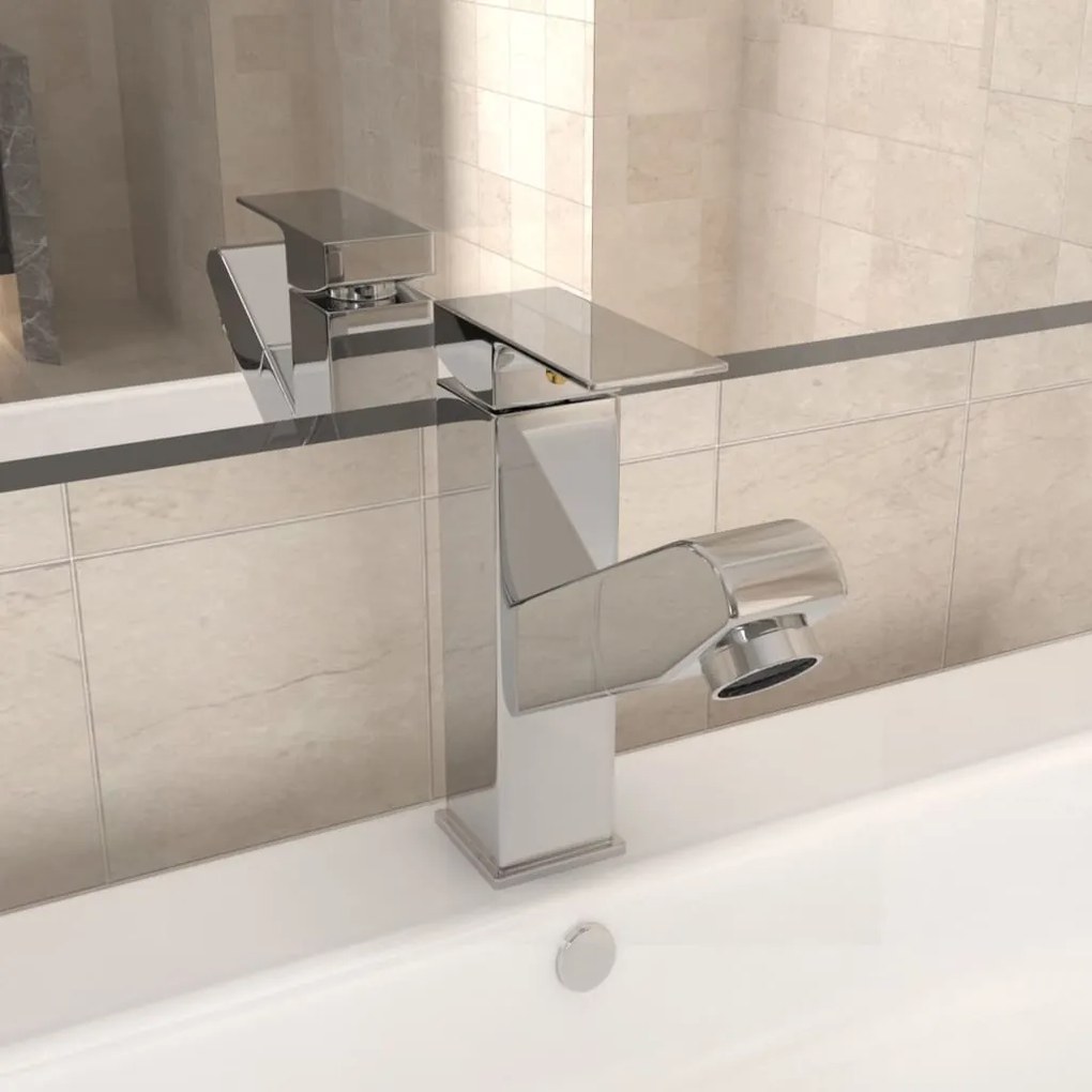 Rubinetto Lavabo Da Bagno Estraibile Finitura Cromo 157x172 Mm /