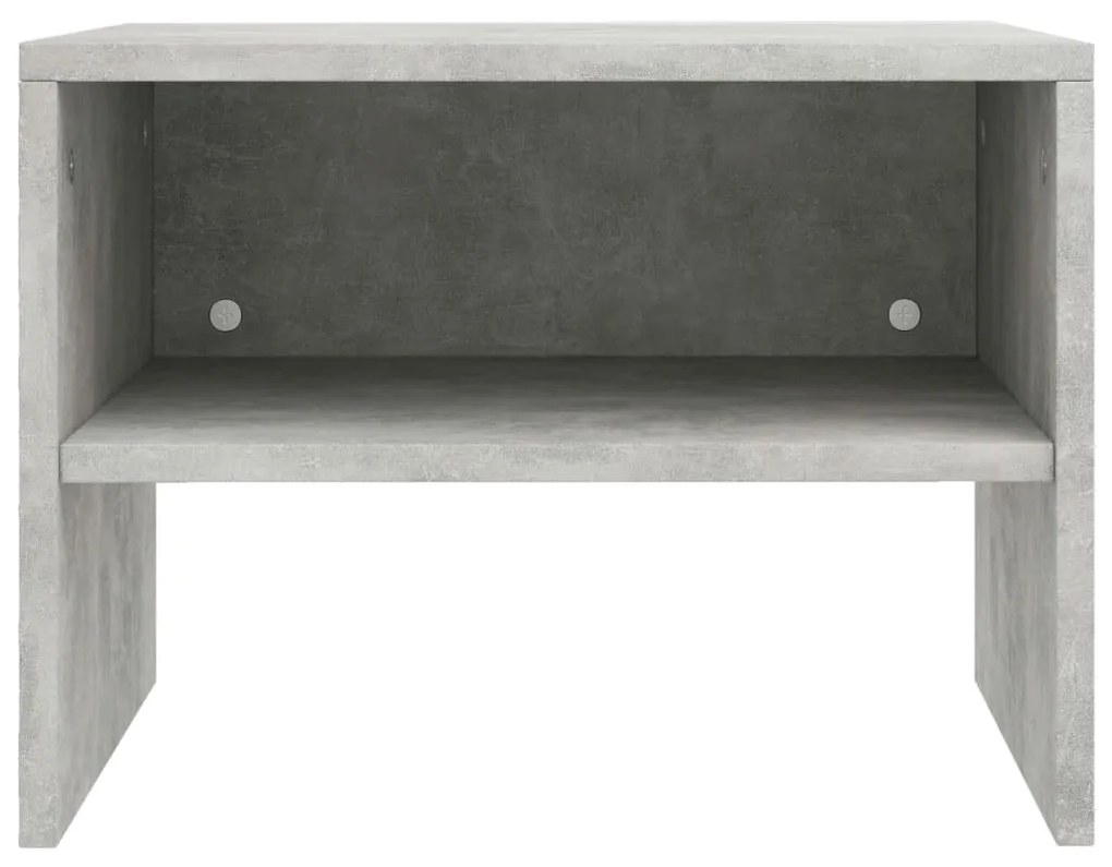 Comodini 2 pz Grigio Cemento 40x30x30 cm in Legno Multistrato