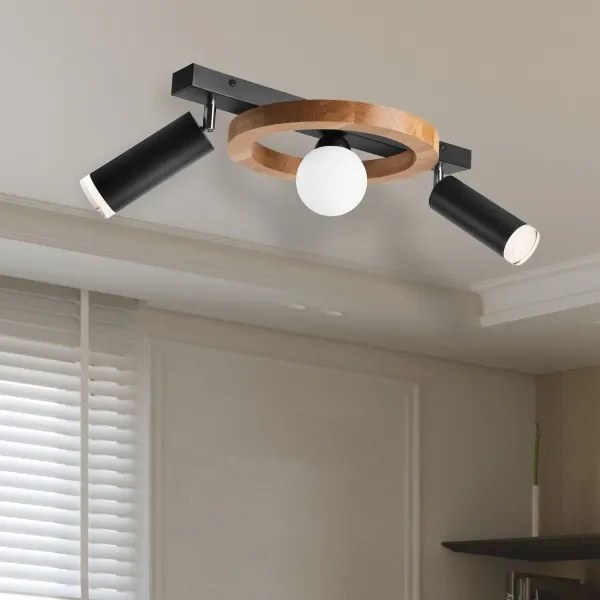 Faretto OTIS 1xG9/5W/230V + 2xE27/15W/230V quercia