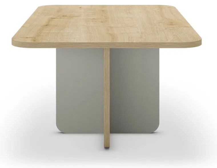 Tavolino da salotto in verde chiaro/di colore naturale con piano effetto rovere 56x100 cm Hillary – Marckeric