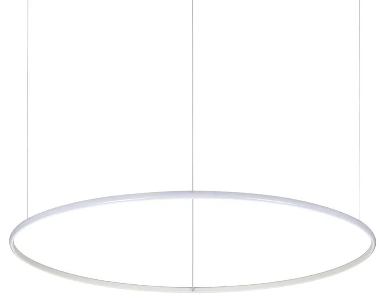 Sospensione Moderna Hulahoop Alluminio-Plastiche Bianco 1 Luce 46W 3000K D100Cm