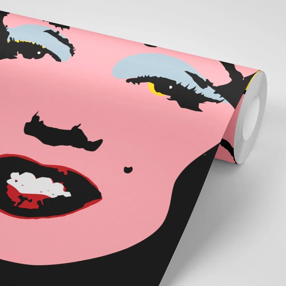 Carta da parati – Pop art Marilyn Monroe su sfondo marrone
