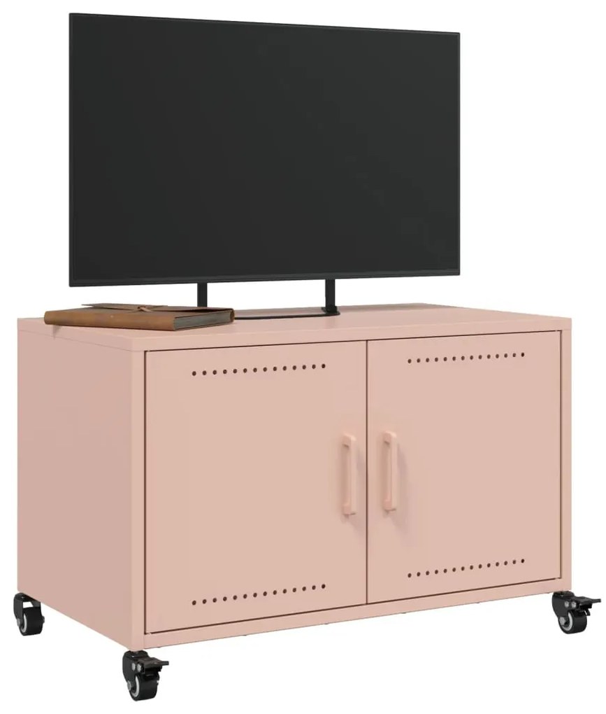 Mobile tv rosa 68x39x43,5cm in acciaio laminato a freddo