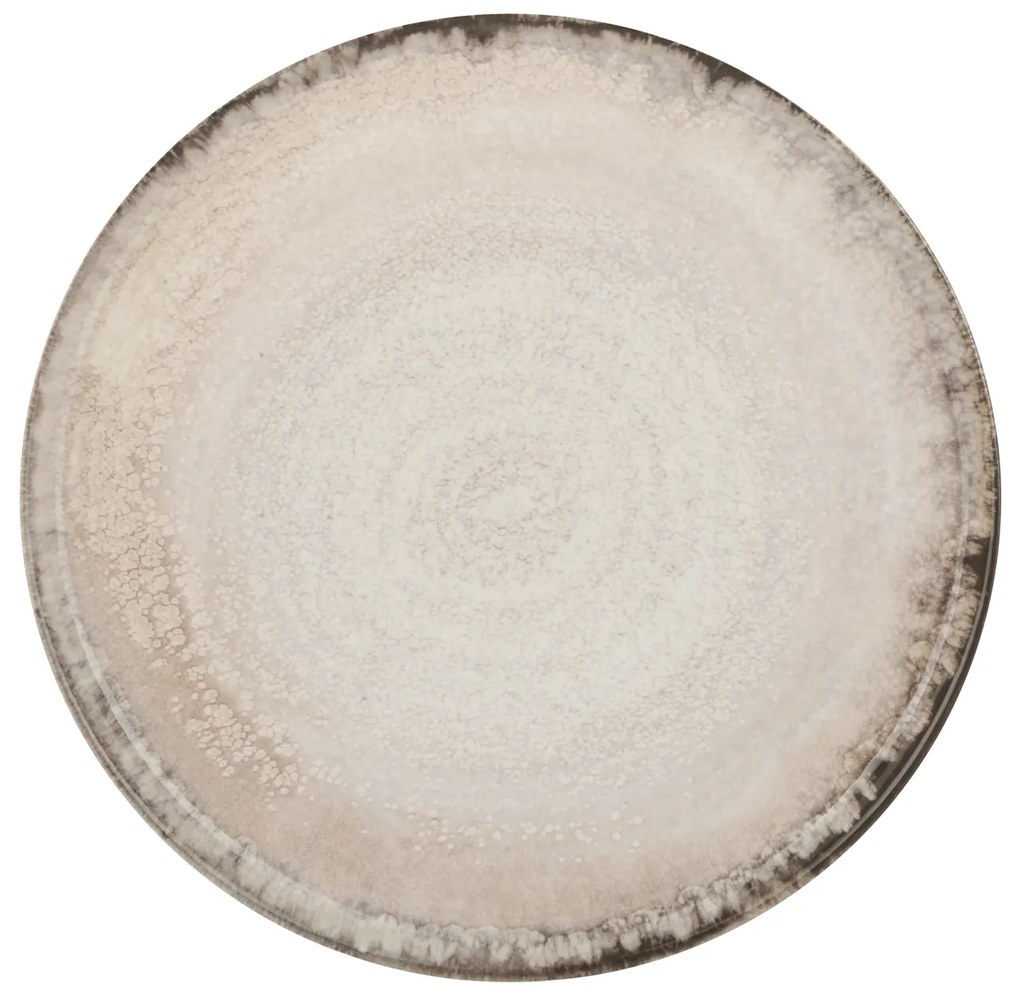 Piatto frutta 21 cm bordo grigio stoneware Artisanal