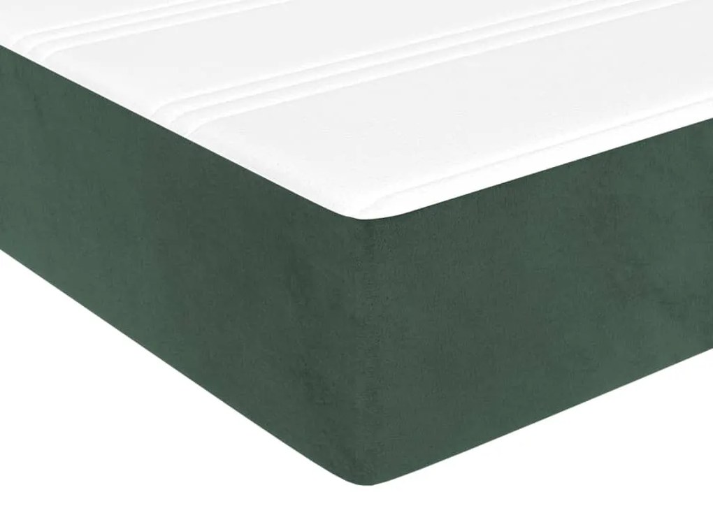 Materasso a Molle Verde Scuro 90x200x20 cm in Velluto