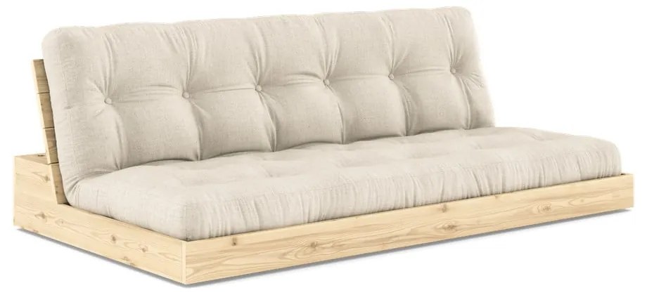 Divano letto in lino grigio e beige 196 cm Base - Karup Design