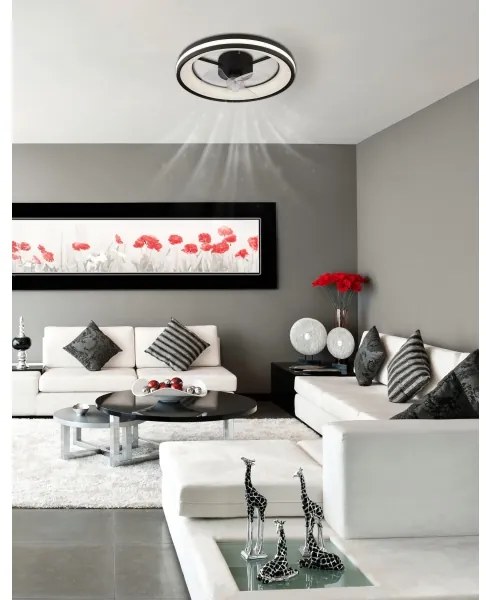 Globo 03651 - Plafoniera LED con ventilatore GATIAN LED/30W/230V nero + +TC