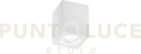 Plafoniera space quadrata bianca 1 luce attacco gu10 7x7x9cm in ges...