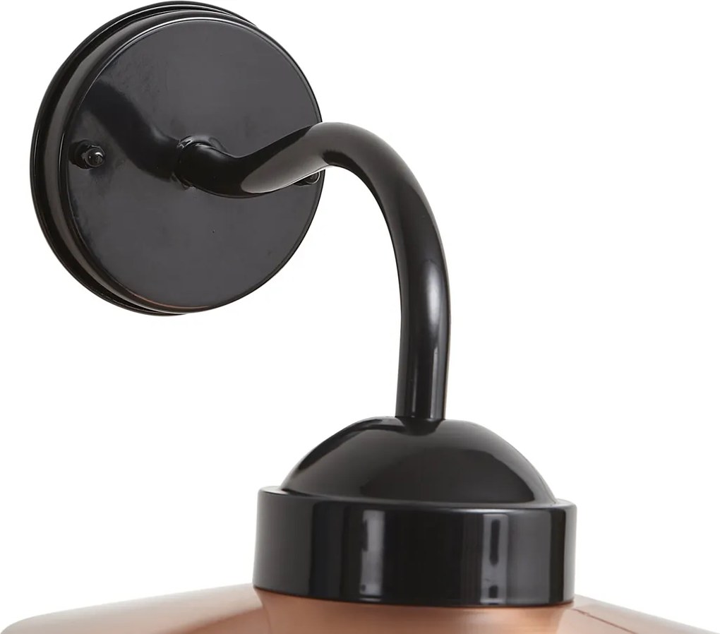 Applique da esterno moderna nera con rame IP44 - Monaco