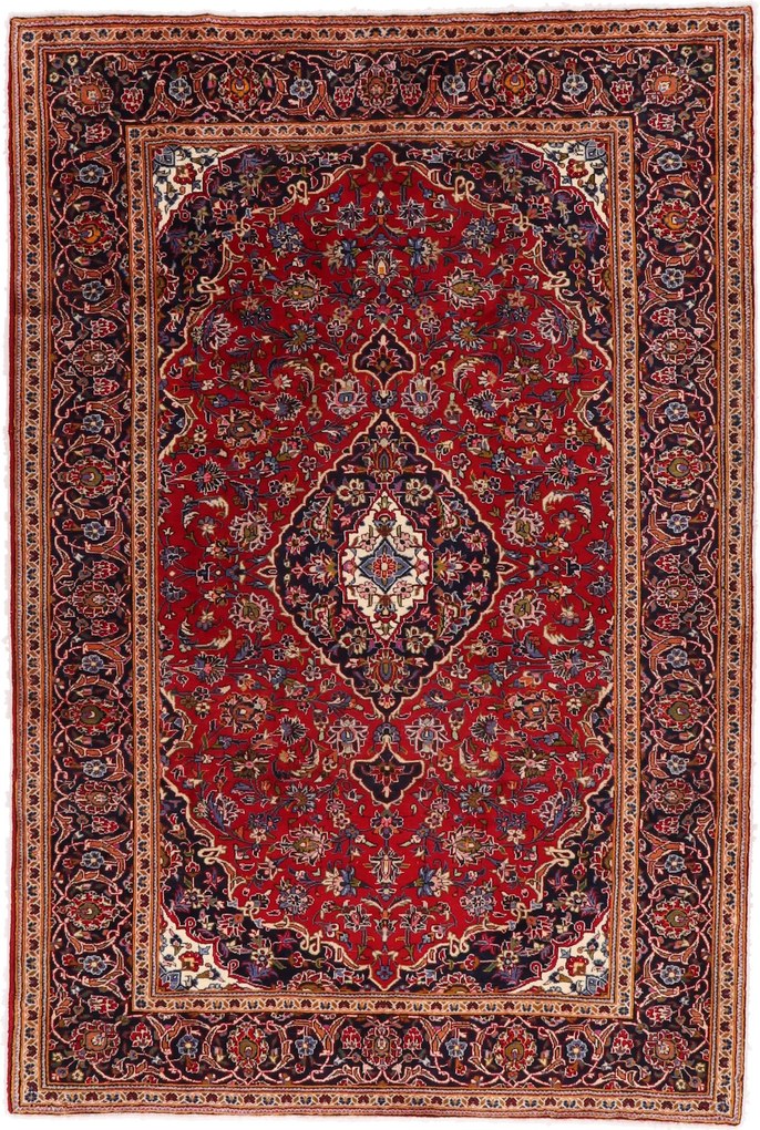 Kashan Tappeto 200x300 (Iran) Annodato A Mano