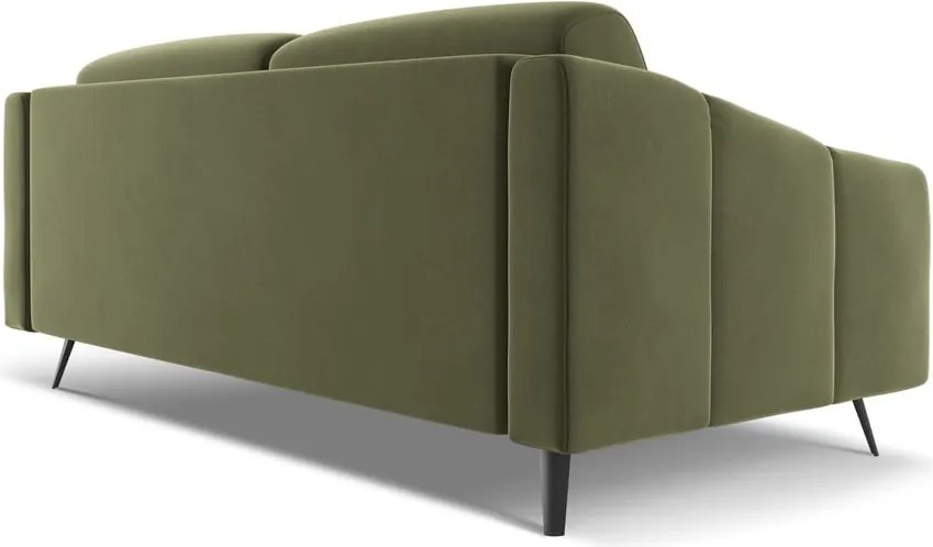Divano verde con rivestimento in velluto 202 cm Nalu – Makamii