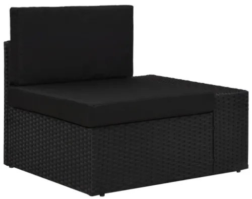 Set Divani da Giardino 8 pz in Polyrattan Nero