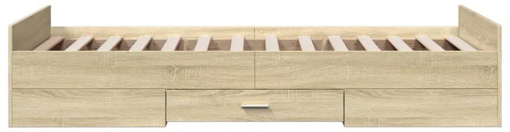 Giroletto cassetti rovere sonoma 90x190 cm legno multistrato