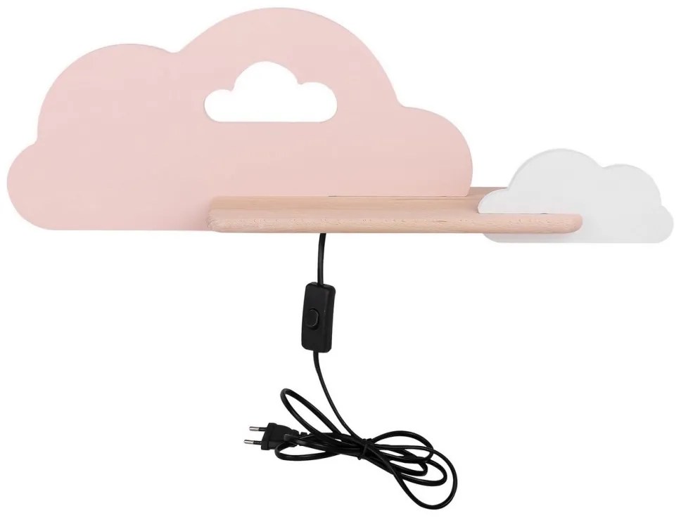 Applique LED per bambini con mensola CLOUD LED/5W/230V rosa/bianco