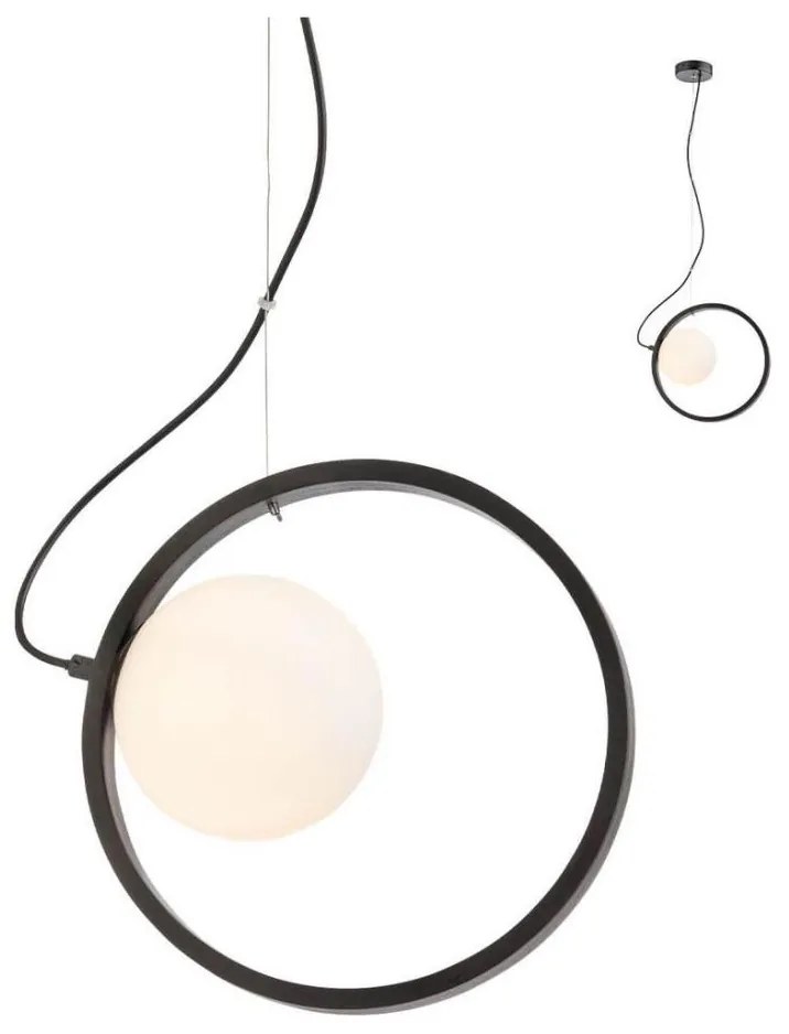 Redo 01-2320 - Lampadario a sospensione con filo KLEIDI 1xE14/28W/230V diametro 27 cm nero