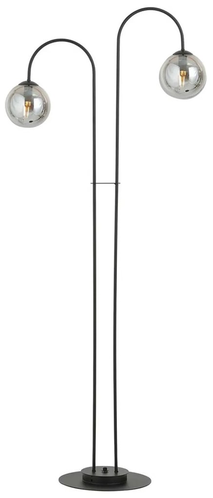 Lampadario Minimal Utu Acciaio Nero Grigio 2 Luci E14 Ip20